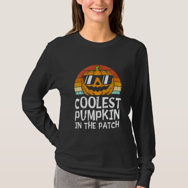 Kids Coolest Pumpkin In The Patch Toddler Boys Hal T-Shirt (Front)