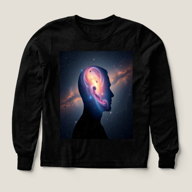 Kids Cosmic Galaxy Silhouette Space Long Sleeve (Design Front)