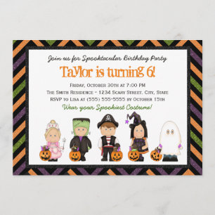 Kids costume Halloween Birthday Party Invitation I