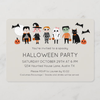 Kids Costume Party Halloween Invitation