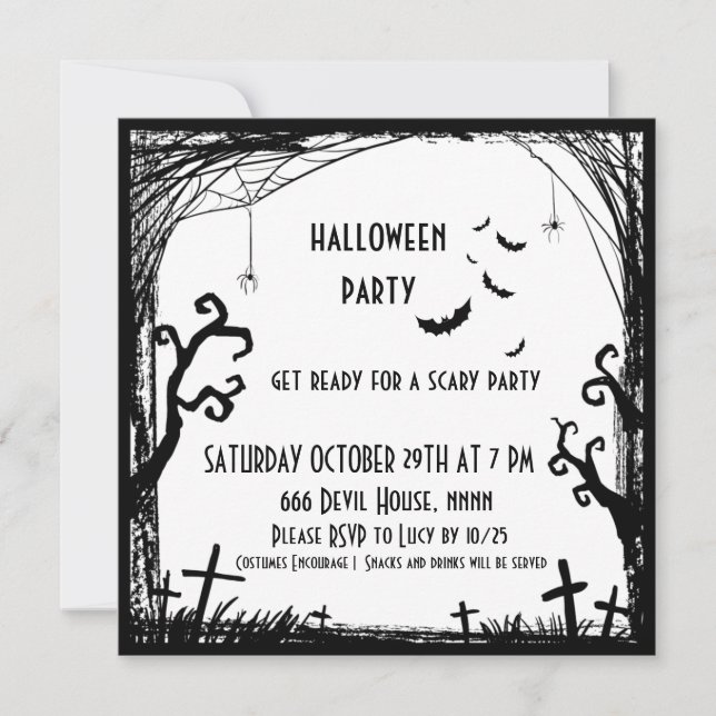 kids costume party halloween invitation (Front)