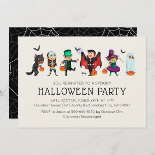 Kids Costume Party Halloween Invitation