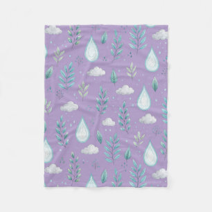 Kids Cosy Lavender Raindrop Throw Blanket