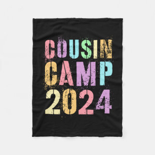 Kids cousin camp 2024 family vacation crew summer fleece blanket
