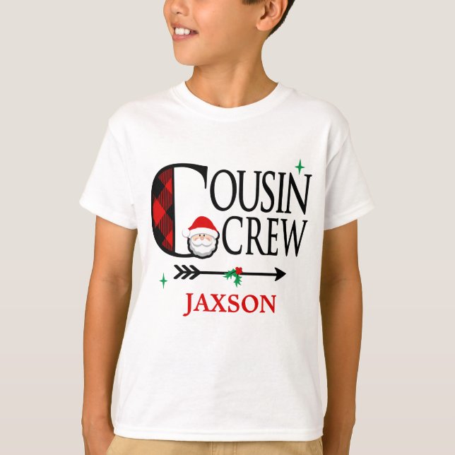Kids Cousin Christmas Shirt Cousin Crew Santa (Front)