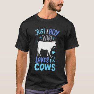 Kids Cow Just A Boy Who Loves Cows For Cow T-Shirt
