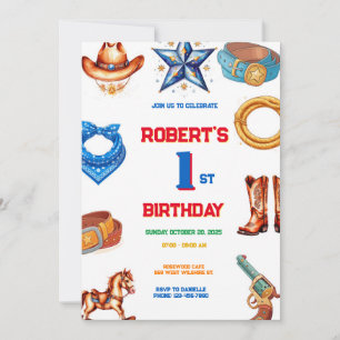 Kids Cowboy Birthday Party Invitation 