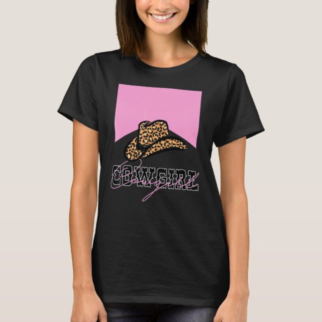 Kids Cowgirl Western Boots Hat Spurs Girls Youth C T-Shirt (Front)