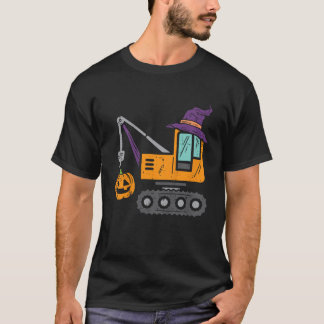 Kids Crane Truck Pumpkin Toddler Baby Boys Hallowe T-Shirt