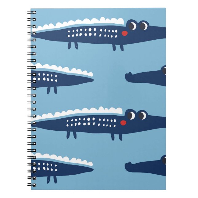 Kids Crocodile Pattern: Summer Playfulness. Notebook (Front)