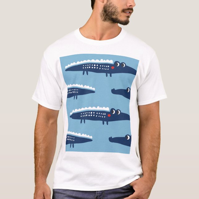 Kids Crocodile Pattern: Summer Playfulness. T-Shirt (Front)