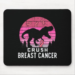 Kids Crush Breast Cancer Pink Trex Dino Awareness Mouse Pad