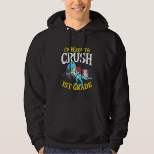 Kids Crush First Day Of First Grade Dinosaur Boy 1 Hoodie