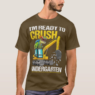 Kids Crush Kindergarten Truck Dinosaur Back to Sch T-Shirt