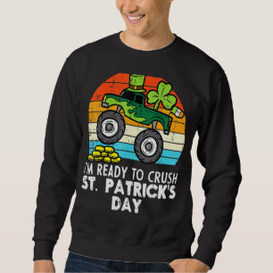 Kids Crush St Patricks Day Monster Truck Paddys To Sweatshirt