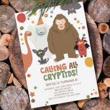 Kids Cryptid Birthday Invitation