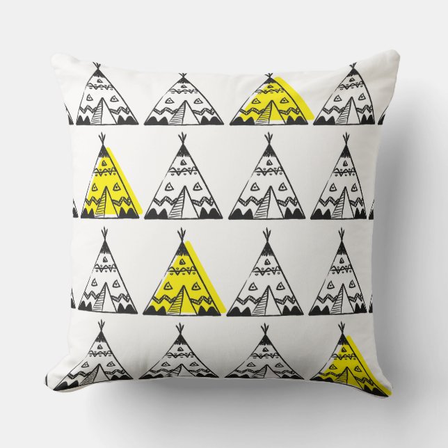 Kids Cushions - Yellow Teepee (Front)