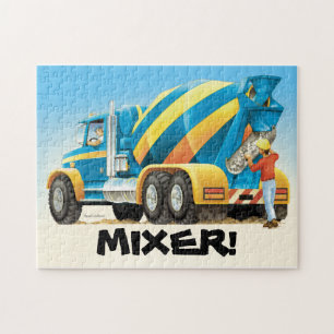 Kids Custom Concrete Mixer Construction Truck Jigsaw Puzzle