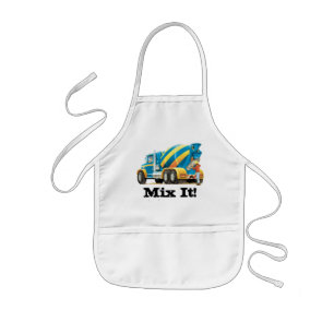 Kids Custom Concrete Mixer Truck Young Chefs Apron