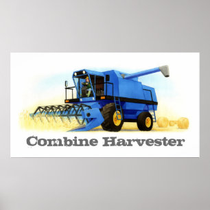 Kid's Custom Farm and Farming - Combine Harvester Poster