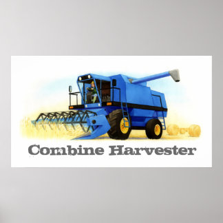 Kid's Custom Farm and Farming - Combine Harvester Poster