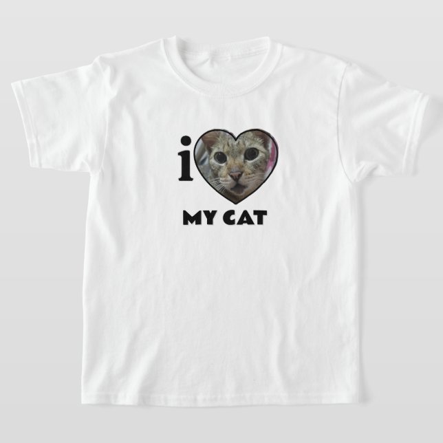 Kids Custom “I Heart” Photo & Text T-Shirt  (Laydown)
