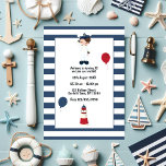 Kids Custom Nautical Sailor Birthday Party Photo Invitation<br><div class="desc">Set sail for a fun-filled celebration with this adorable nautical-themed birthday invitation! Featuring a charming little sailor, striped borders, balloons, and a lighthouse, this design is perfect for kids who love the sea and maritime adventures. Fully customisable with your child’s name, age, party details, and favourite photo. Ideal for sailor-themed...</div>