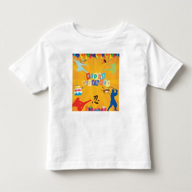 Kids Custom Ninja Birthday Party  Toddler T-Shirt (Front)