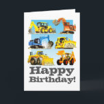 Kids Custom Yellow Digger Excavator Happy Birthday Card<br><div class="desc">Looking for a special digger birthday gift? Kids love diggers, these custom digger and excavator happy birthday cards have a big yellow diggers and excavators on them. Add your own name or message. Ideal for the young builder or farmer in your life. Brilliant for a digger themed kid's party. Kids...</div>