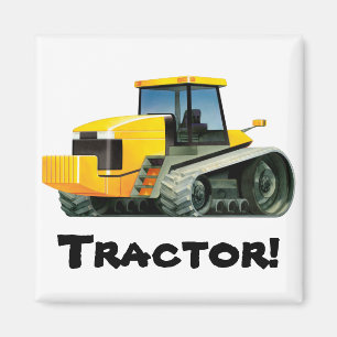 Kids Custom Yellow Tractor Magnet