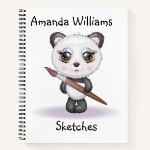 Kids Customised Panda Bear Sketch Notebook