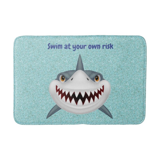 Kids Customised Shark Bath Mat (Front)