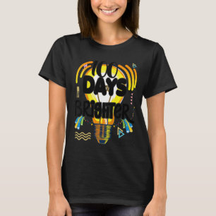 Kids Cute 100 Days Brighter Happy 100th Day of Sch T-Shirt