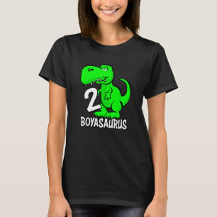 Kids Cute 2 Year Old Boys Boyasaurus T Rex for Two T-Shirt