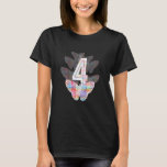 Kids Cute Aesthetic Butterfly 4th Birthday 4 Year  T-Shirt<br><div class="desc">Kids Cute Aesthetic Butterfly 4th Birthday 4 Year Old</div>