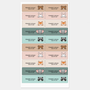 Kids Cute Animals Cartoon Name School