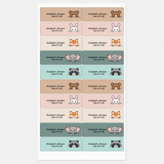 Kids Cute Animals Cartoon Name School