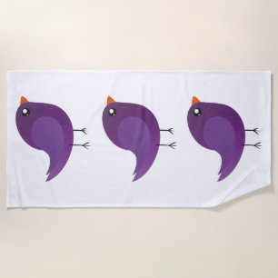 Kids cute birdy beach towel