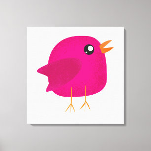 Kids cute birdy canvas print
