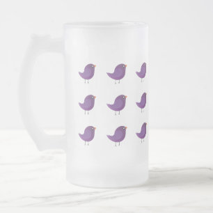 Kids cute birdy  frosted glass beer mug
