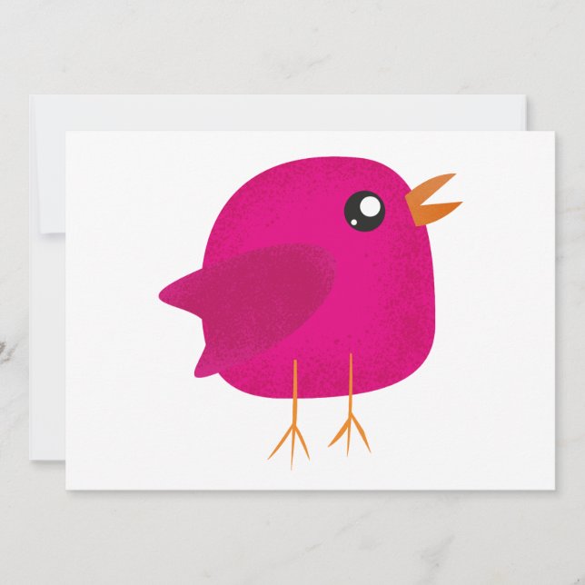 Kids cute birdy  invitation (Front)
