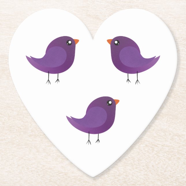 Kids cute birdy  paper coaster (Front)