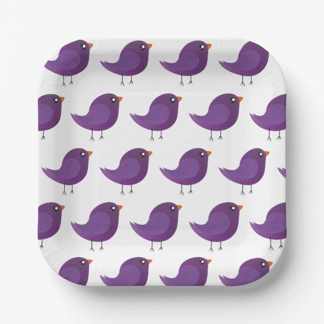 Kids cute birdy  paper plate (Front)