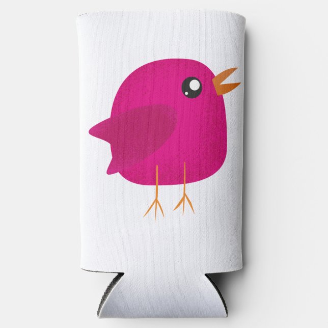 Kids cute birdy    seltzer can cooler (Front)