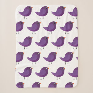 Kids cute birdy sherpa blanket