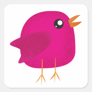Kids cute birdy   square sticker