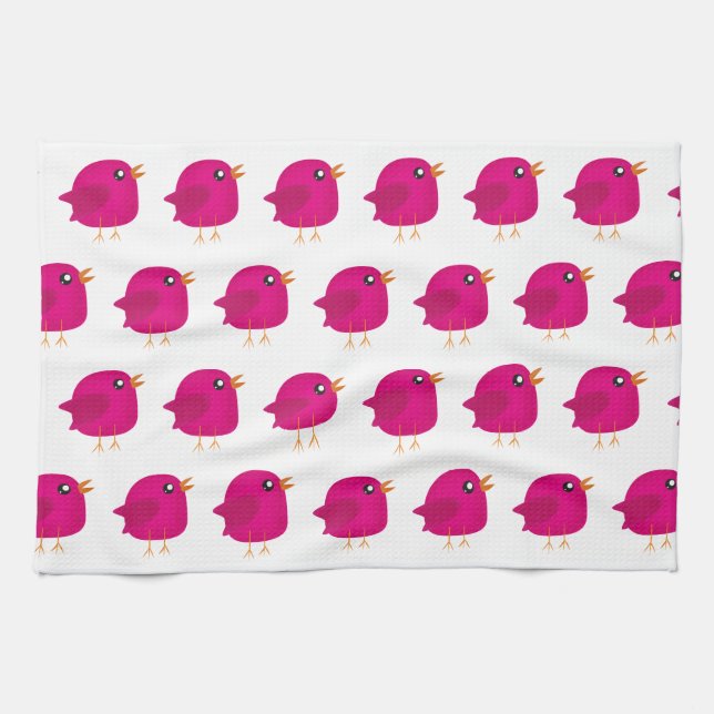 Kids cute birdy   tea towel (Horizontal)