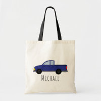 Kids Cute Boys Blue Pickup Truck Cartoon Name