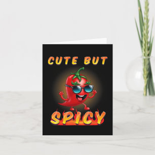 Kids Cute But Spicy Mexican Cinco De Mayo Chilli B Card