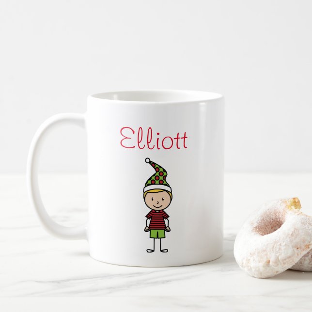 Kids Cute Christmas Personalised Coffee Mug (With Donut)